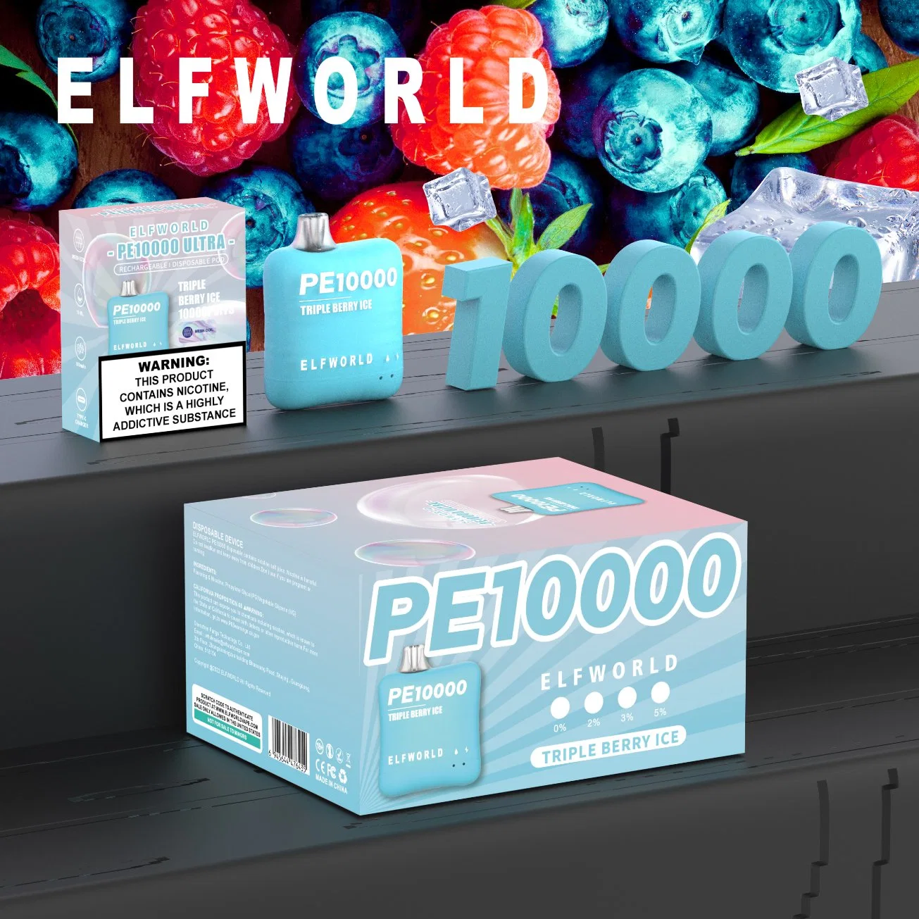 Original 10K Puff 18ml E-Liquid Elfworld PE 10000 Puffs Disposable Vape Pen with More Than 10 Different Flavors
