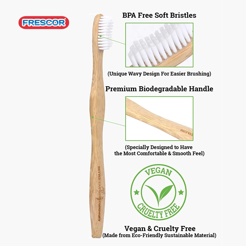 Fabricant de soins personnels Eco brosse à dents en bambou naturel doux à usage unique hôtel de bambou biodégradable des produits de bambou