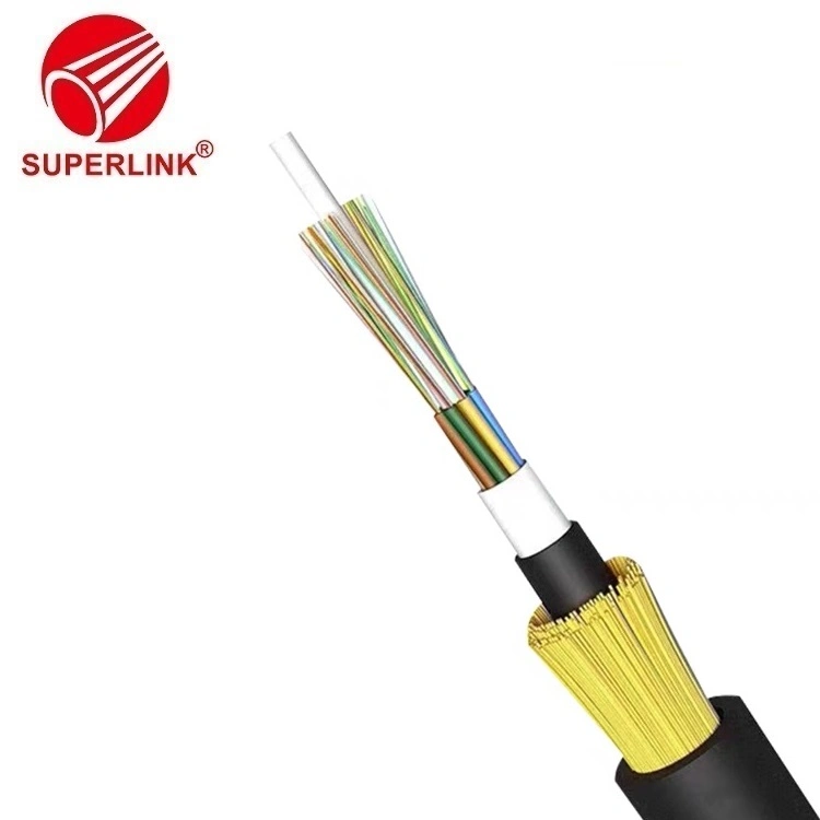 Cable de fibra óptica para exteriores ADSS 48cores G657A FRP de modo único Chaqueta doble Strength Member