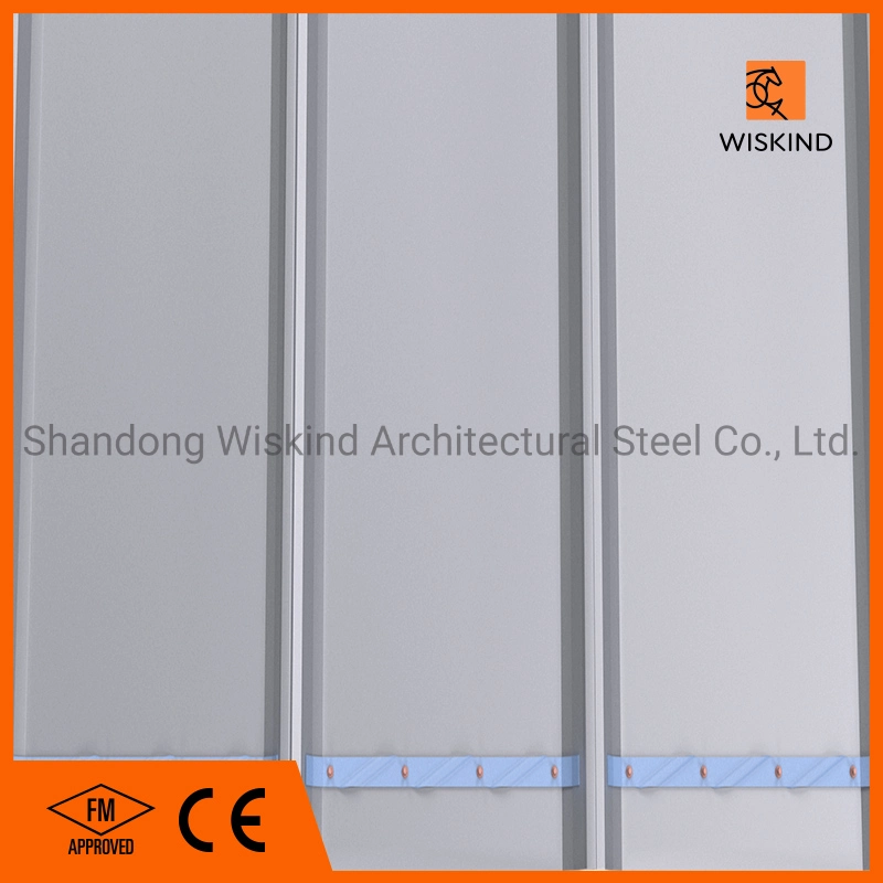 FM Approval Metal Building Material of Standing Seam Roofing Sheet with Waterproof and Wind Resistant Performance