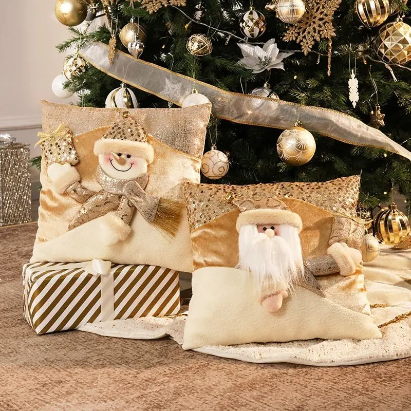 2023 Santa Snowman Christmas Cushion Custom Pillowcase Christmas Sofa Pillow