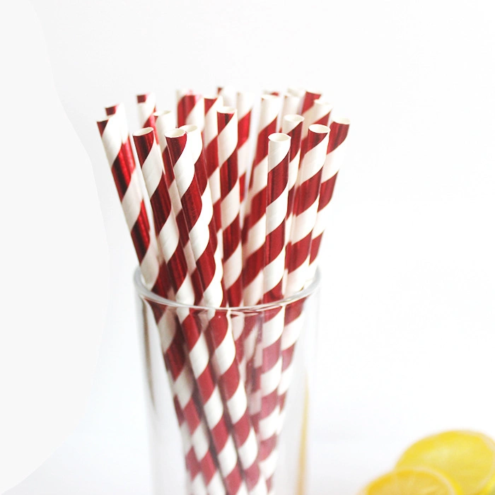 Eco Friendly Disposable Wrapped Paper Drinking Straw Christmas Paper Straw