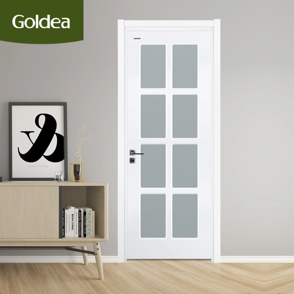 Verde Negro China madera sala interna del obturador de la puerta de vidrio frontal WPC OEM