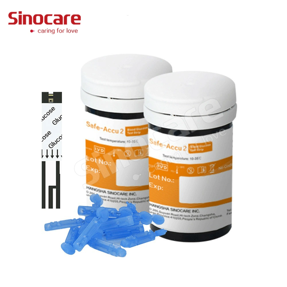 Sinocare Diabetic Test Strips Hot Sale Blood Sugar Home Use Monitor Meters Monitors Test Strips Glucose Meter