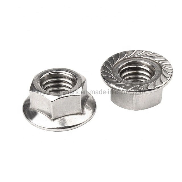 Auto Parts Stainless Steel/Carbon Steel Hex Flange Nuts for Motorcycle Accessories