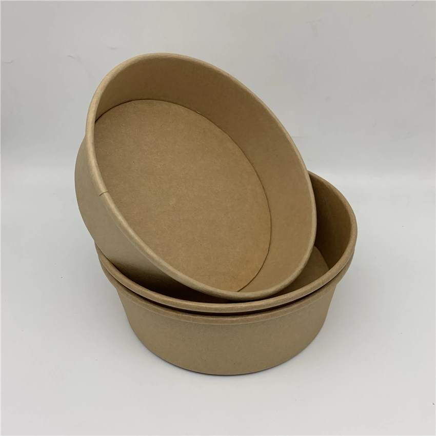 Food Container Custom Printed Multi-Size Disposable Kraft Paper Salad Bowl