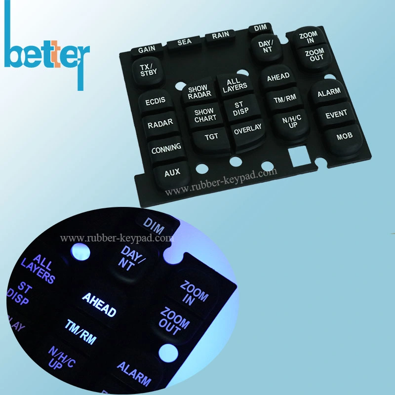 Laser Cutting Marking Engraving Etched Silicone Rubber Keypad