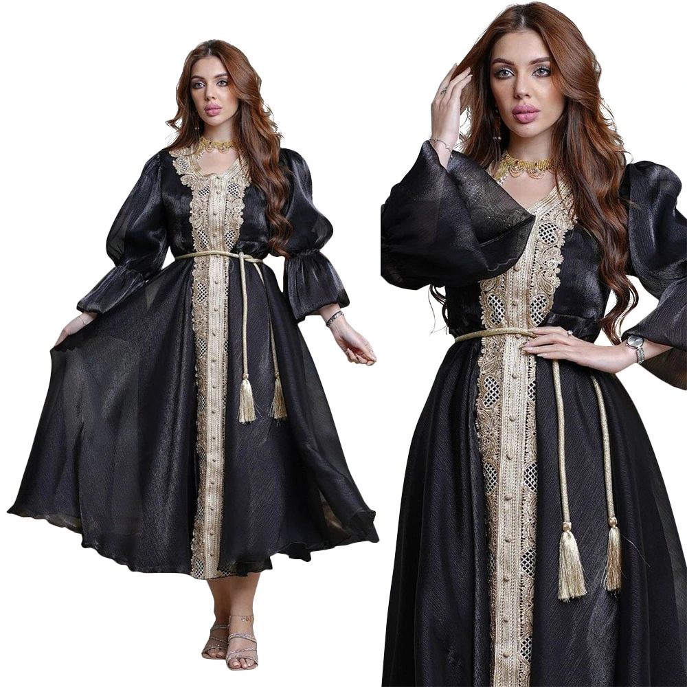 Yh23 Middle Eastern Style Evening Dress Muslim Lantern Sleeve Gown