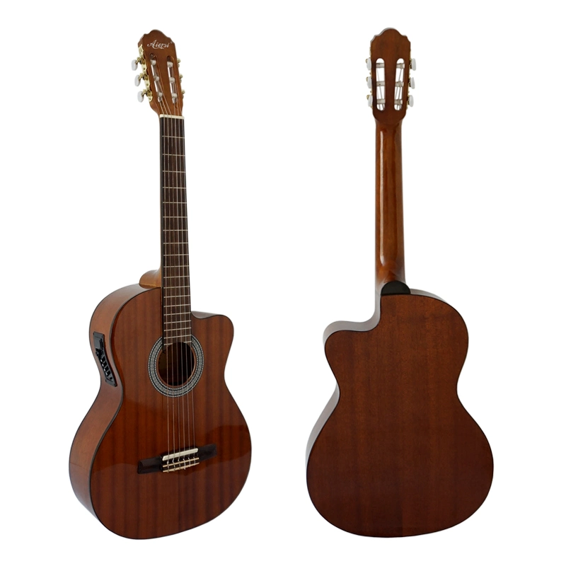 Guitare classique en bois électrique à découpe faite à la main de la marque Aiersi.
