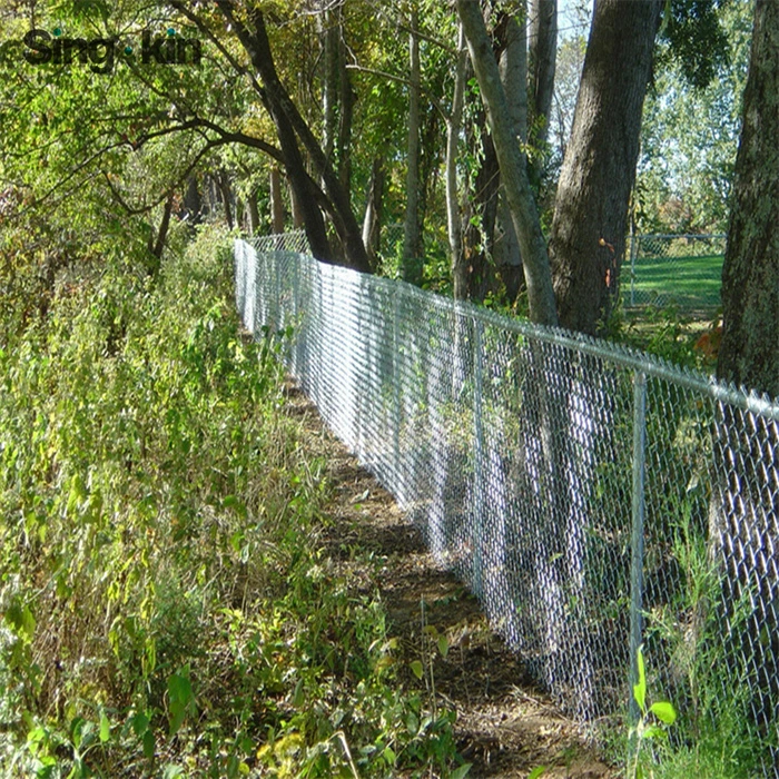 Cerca de malla de alambre de cadena Gi con alambre de púas.