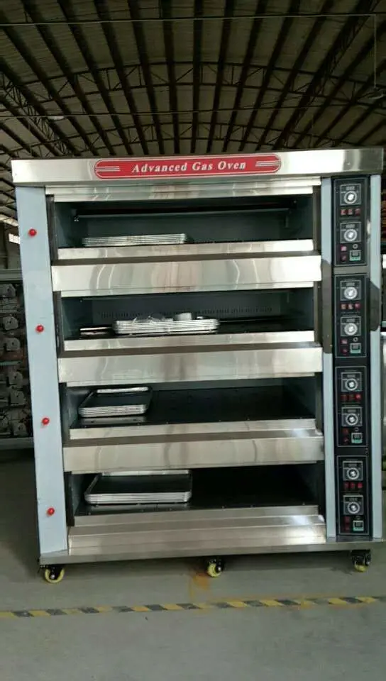 Bakery Equipment Commercial Hot Sale 4 Deck 16 Trays Baking Gas Oven