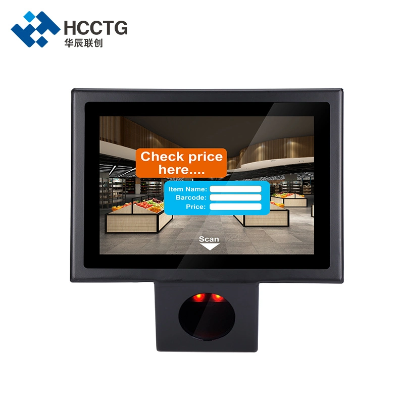 Supermercado Autoservicio de la pantalla táctil de 10,1 pulgadas Price Checker Verificador de Precios de Windows con el escáner 2D de la HPC-10W