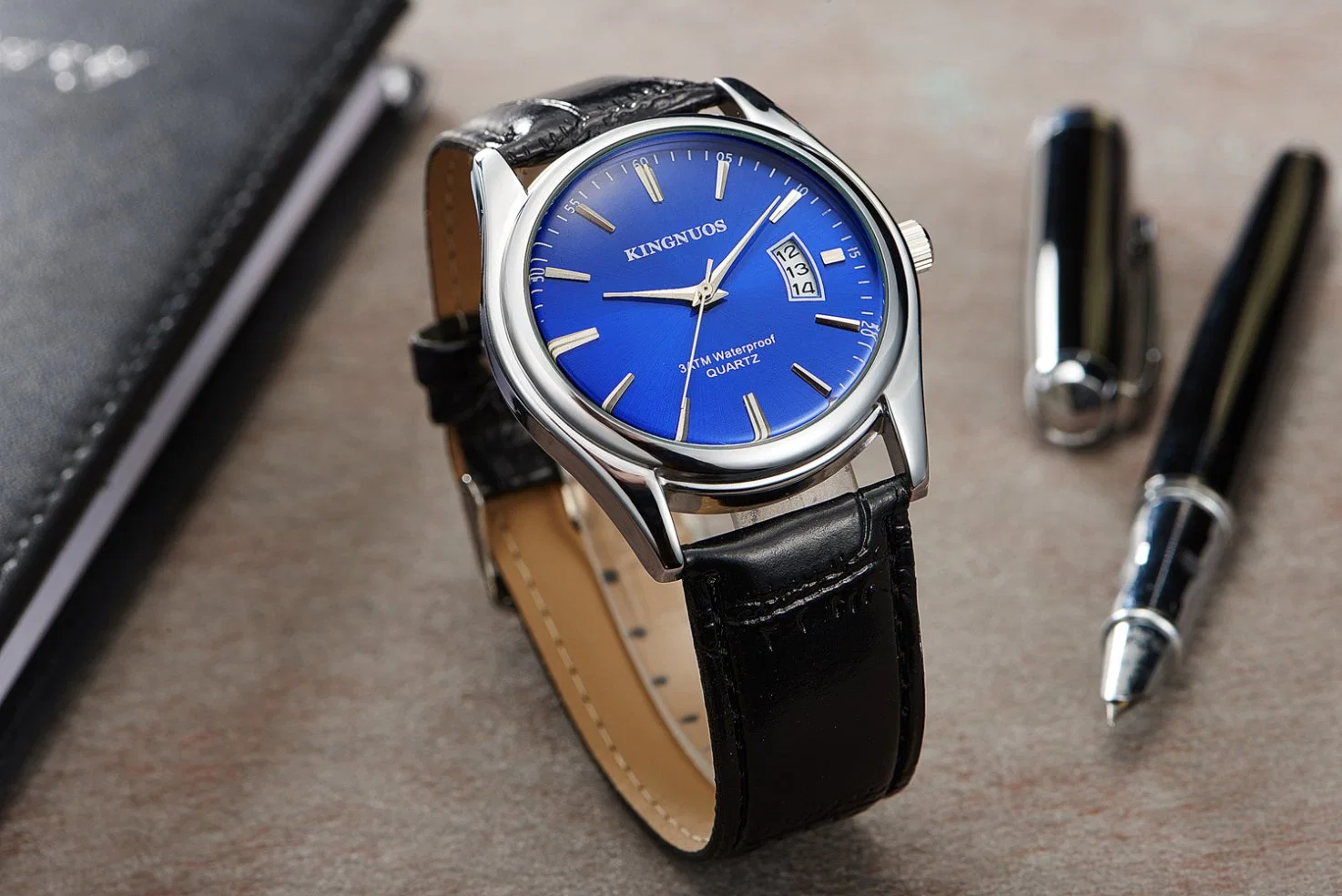 Cuero Luxury Men Business Reloj de muñeca Reloj de cuarzo exportación para Mundo