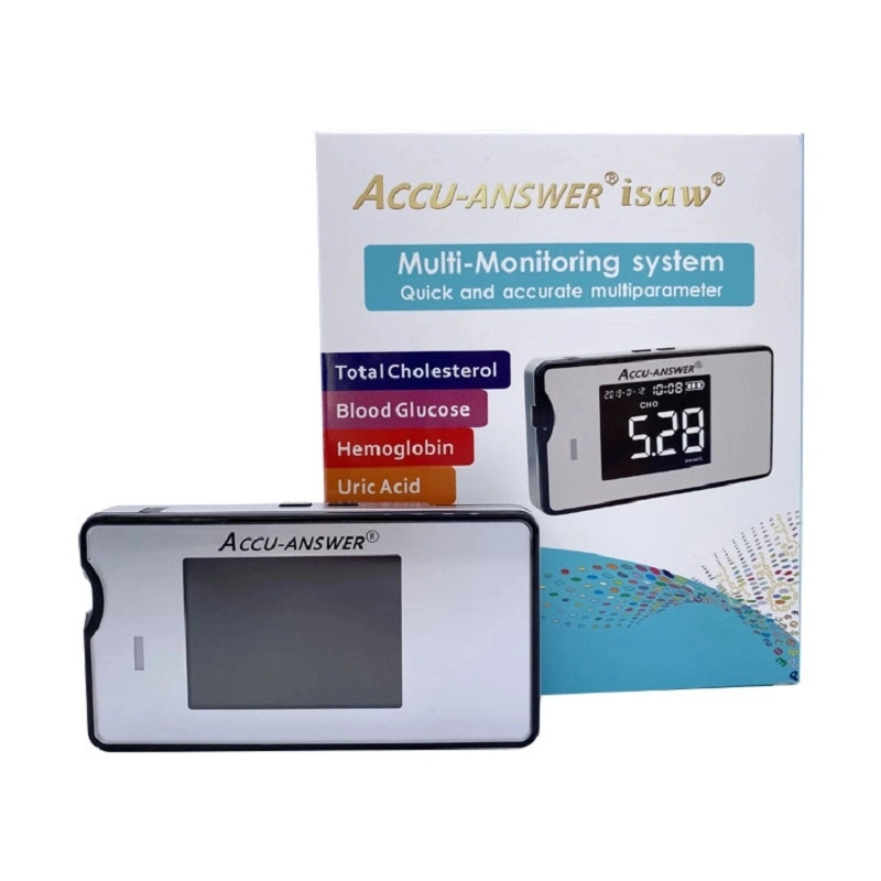 Accu-Answer 4 in 1 Hemoglobin Blood Glucose Cholesterol Uric Acid Blood Test Strips Testing Kit Rapid Test Machine