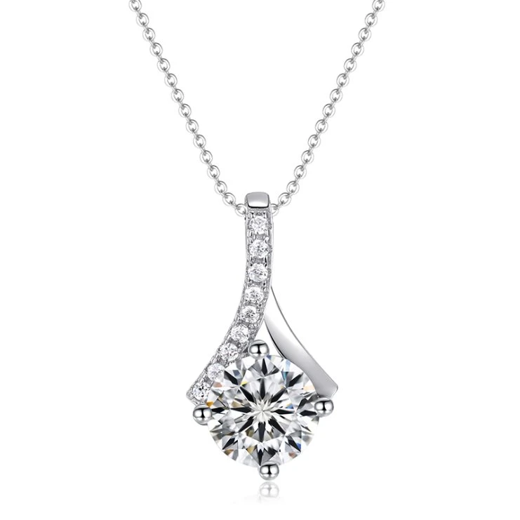 Wholesale Jewelry Good Quality 925 Silver Jewelry Cubic Zirconia Geometry Pendant for Lady