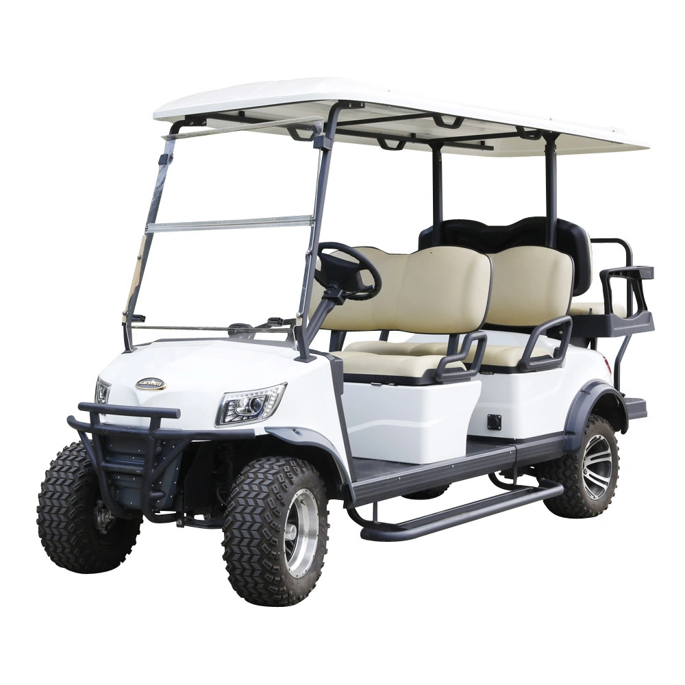 Fashion Low Speed New Cars Electric Vehicle 4 Wheel Golf Cart with Windshield (DH-M4+2)