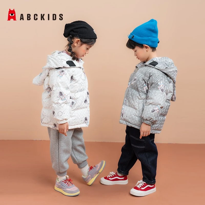 Chaqueta de invierno para niños Abckids Cotton-Padded niñas los niños Down chaquetas Chaqueta Puffer personalizado