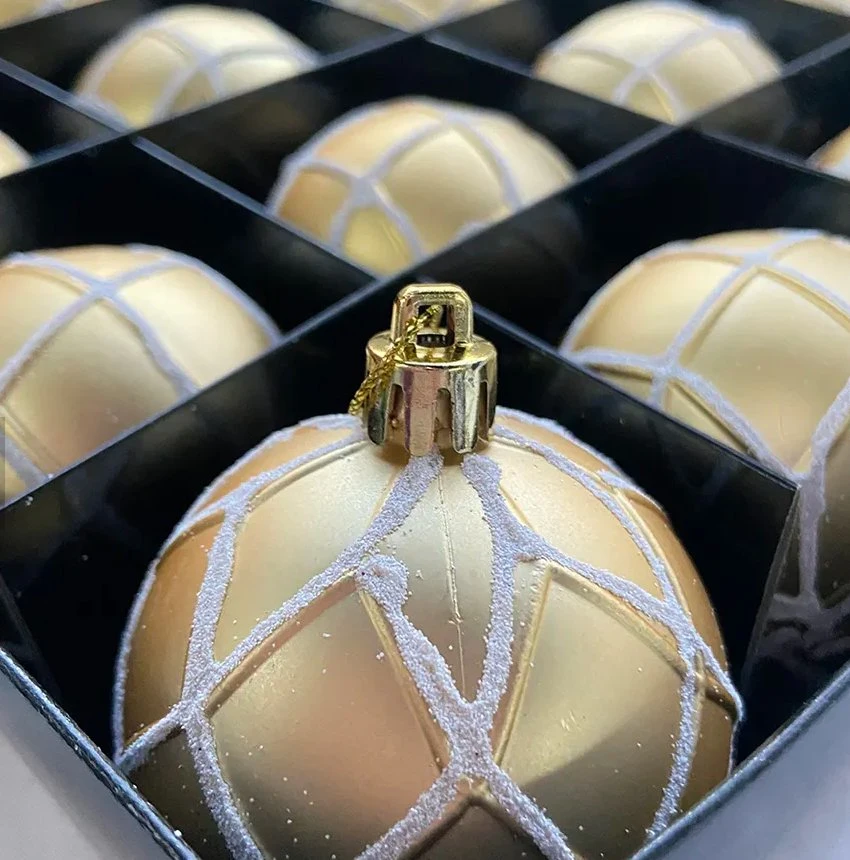 60mm Gold Christmas Bulk Bauble Balls Xmas Items Shatterproof Plastic Christmas Ball Ornaments for Hanging Decoration