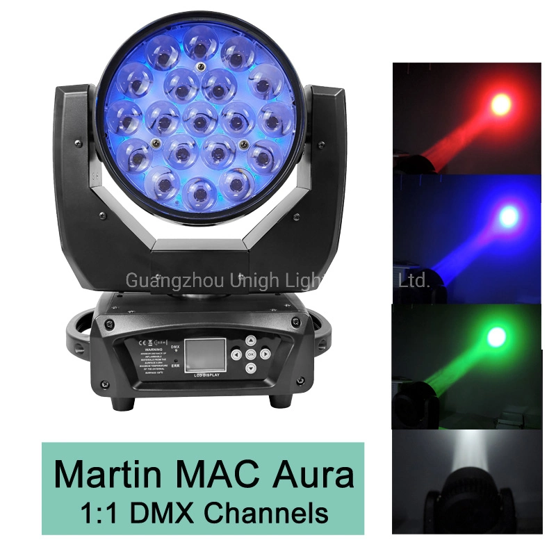 19*30/15W RGBW Martin 4in1 LED Zooming Mac Aura Wash Moving Head Light