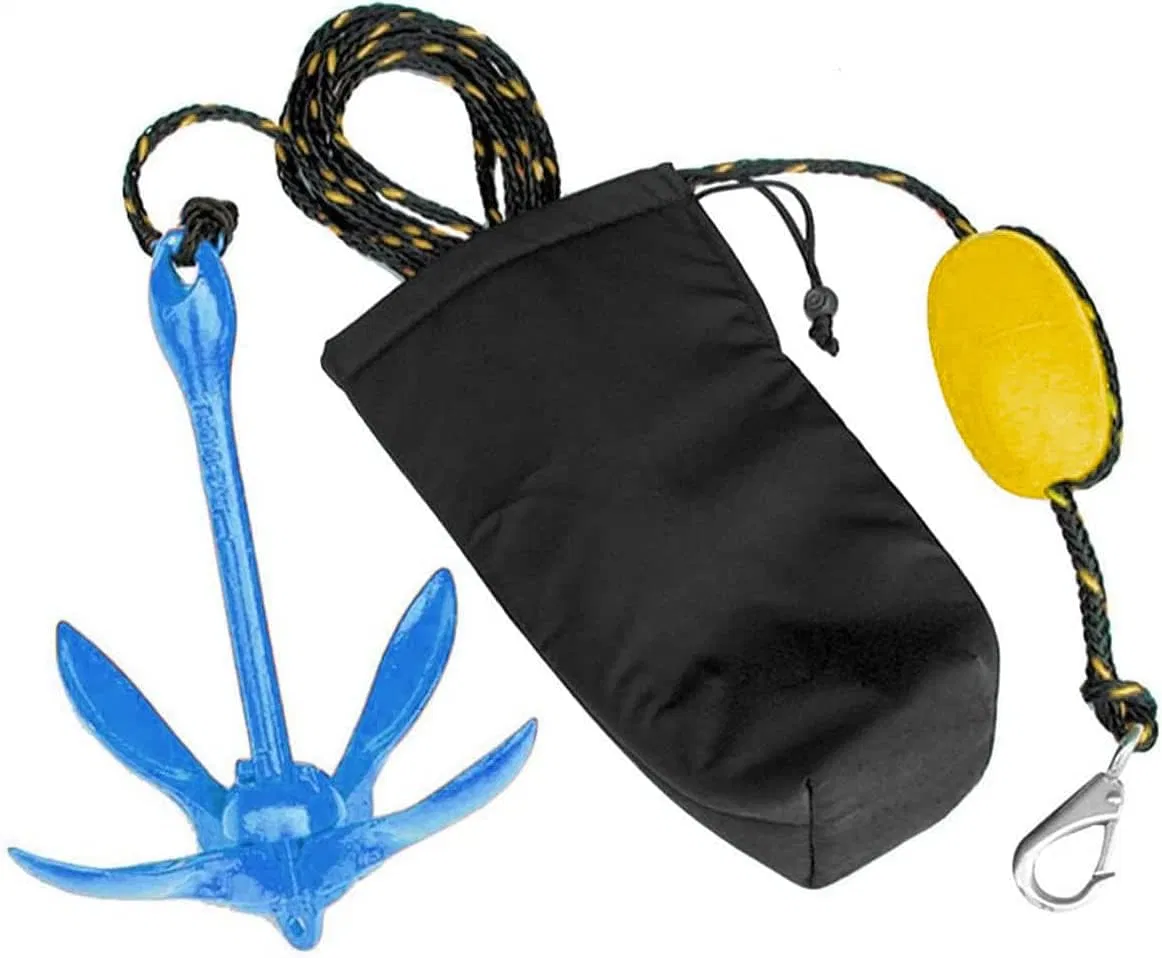 Marine Kayak Anchor Kits 7 Lb Folding Anchor Accessories with 50 FT Rope for Fishing Kayaks, Canoe, Jet Ski, Sup Paddle Board and Small Boats