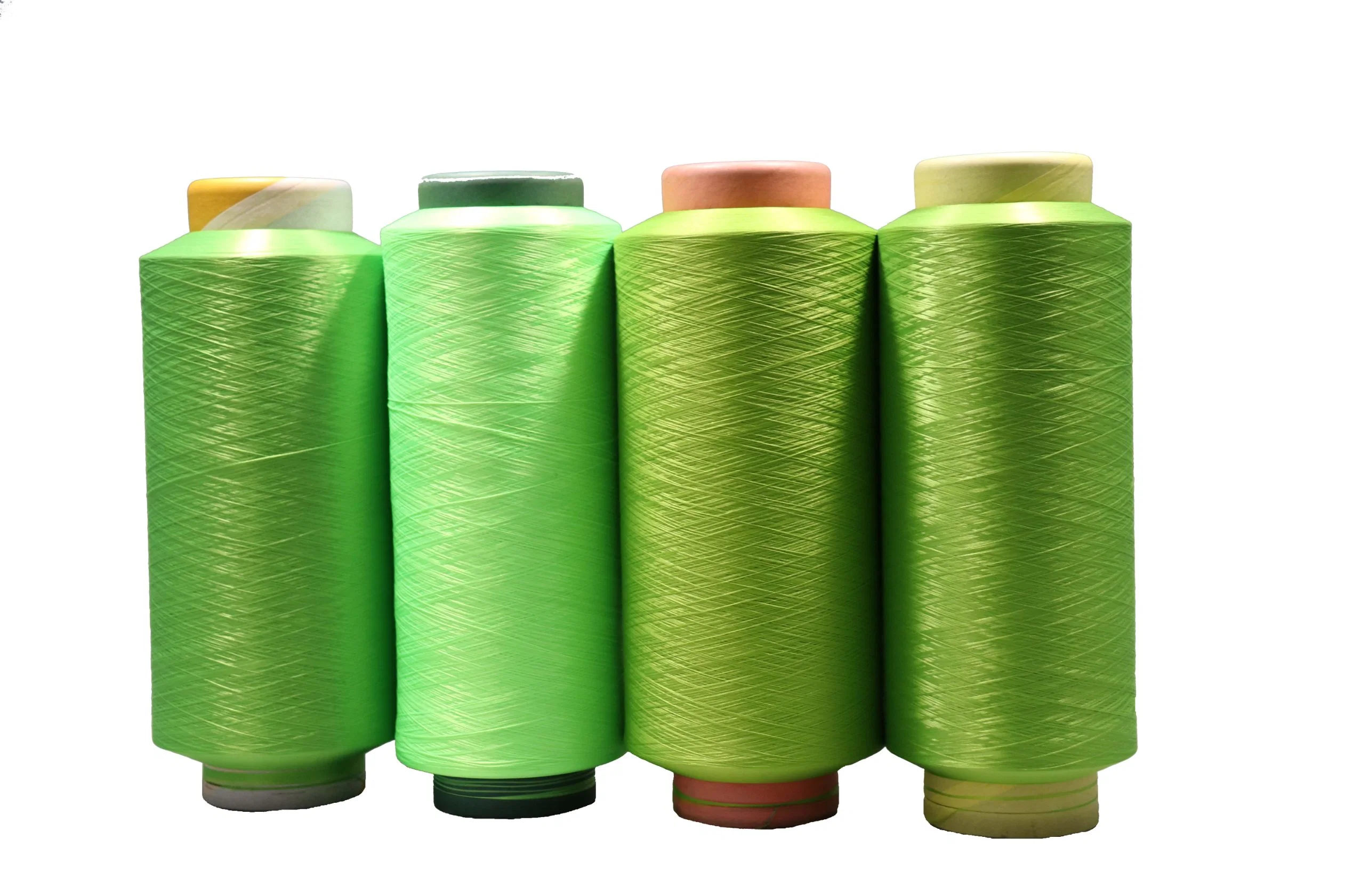 Eco Friendly Dope Dyed Textile Yarn 10d-300d Yellow 100% Polyester Yarn