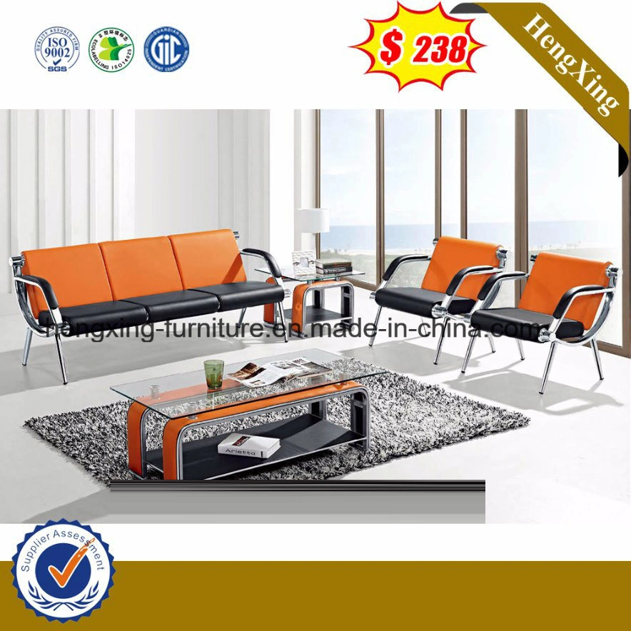 Modern Office Furniture Leather Metal Sectional Corner Receptional Sofa