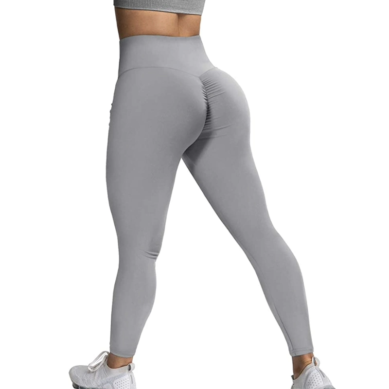 Factory Custom Logo Activewear Polyester Spandex High Waisted Tight Yoga Hose für Frauen, Gym Running Sport Aktive Leggings mit Scrunch Butt