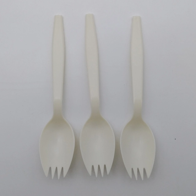 La coutellerie compostables Spork biodégradable Amidon de maïs cuillère jetable