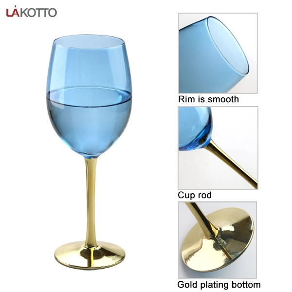 Color Wine Glass Purchase Price Crystal Glass Goblet Custom Logo Blue Goblet