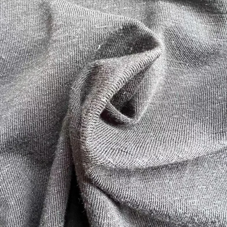 Wholesale Organic Cotton Hemp Spandex Knitted Single Jersey Fabric for Sportwear