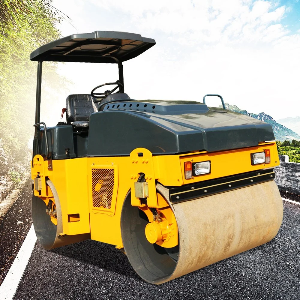 Diesel Engine 3000kg Fully Hydraulically Driven Asphalt Compactor 3 Ton Mini Compactor Road Roller with Cab