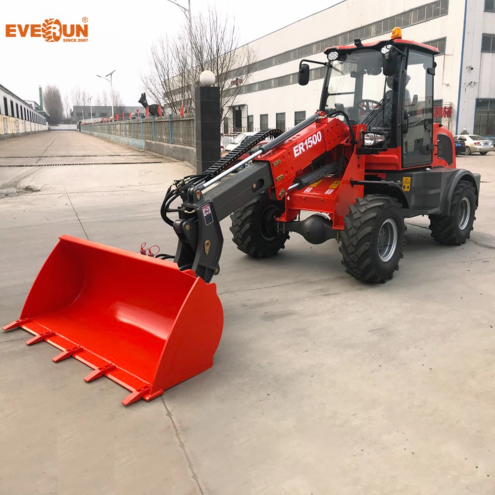 Everun CE 1.5ton Er1500 Multifunction Small Bucket Micro Front End Compact Telescopic Mini Wheel Loader