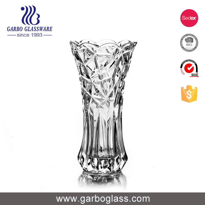 Factory Wholesale/Supplier Gift Order Colored Home Decoration 250mm Height Floortop Glass Flora Holder Glass Vase Glass Cups Elegant Glass Holders