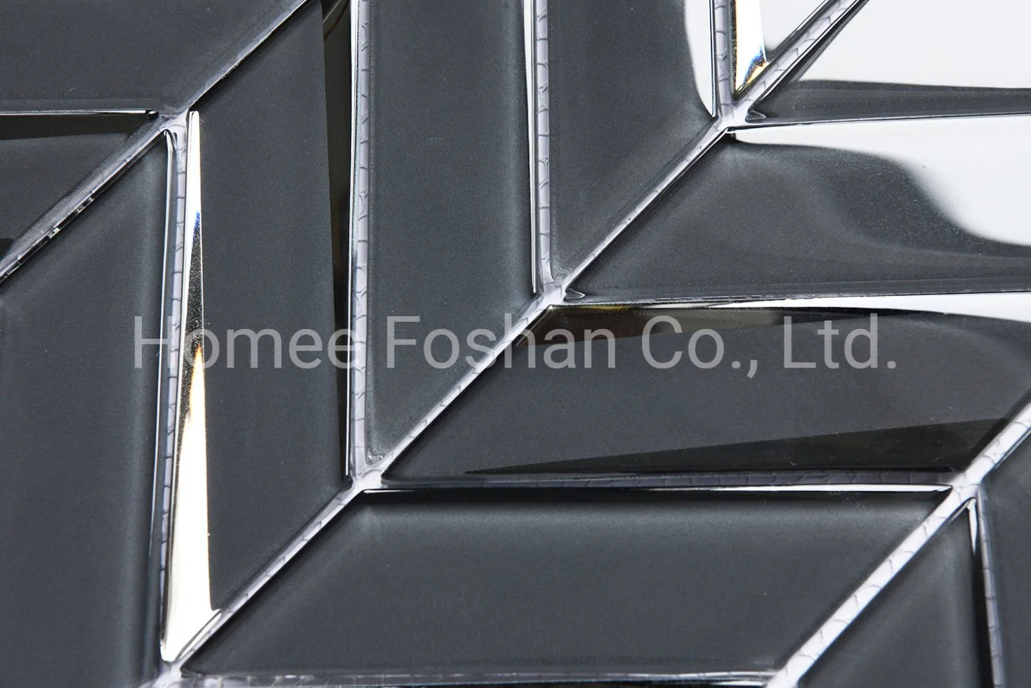 Popular Diseño 3D Mosaico de vidrio mosaico de vidrio de color gris Backsplash baldosas de pared para la personalización básica