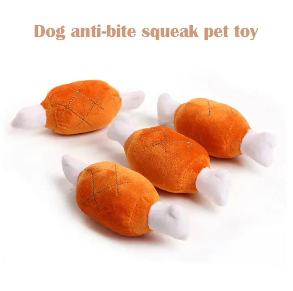 Pet Supplies Toy Plush Voice Double Bones Pet Chicken Leg Dog Toys