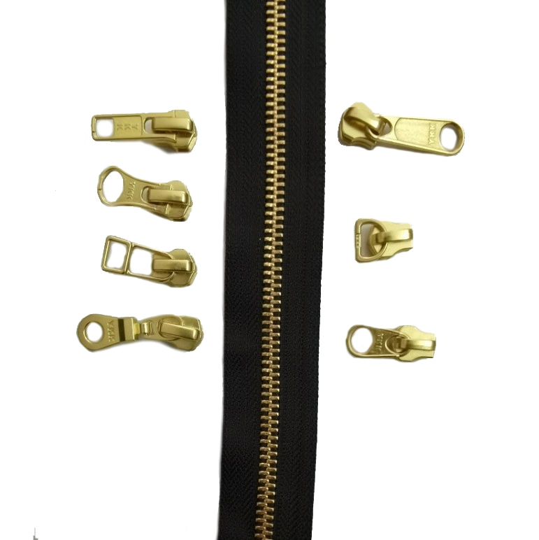 Luxury Shiny Gold Teeth Zipper Heavy Duty Metal Zipper for Boot