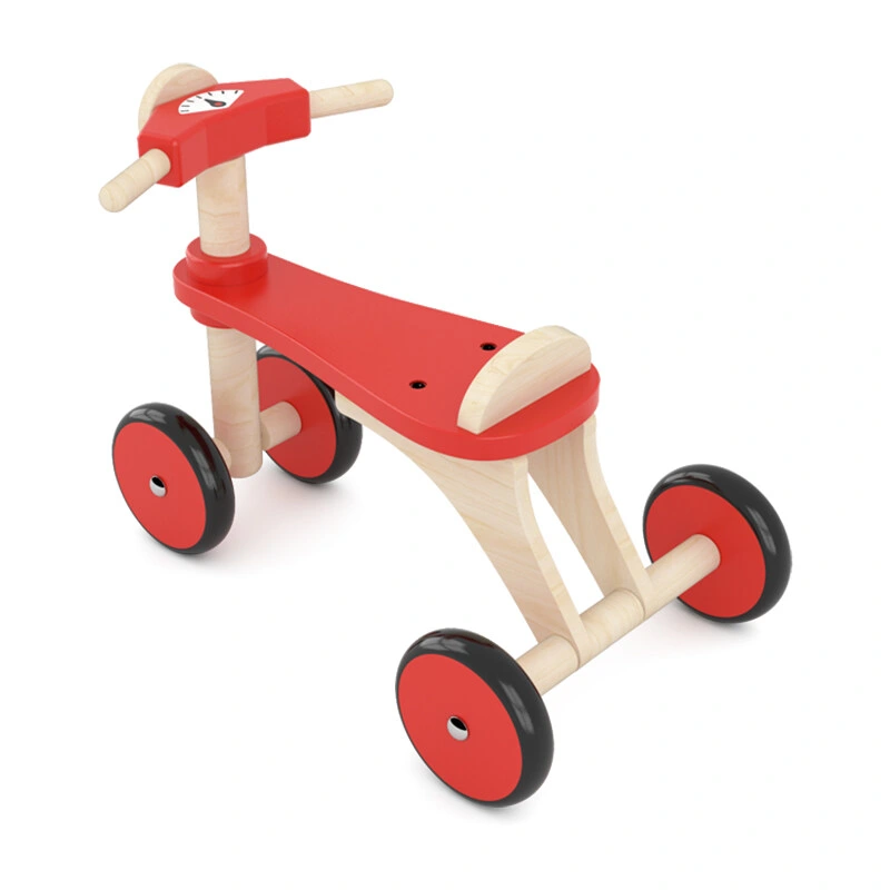 Wooden Ride-on Car Four-Wheeled with Scooter Children's Walker Balance Toys