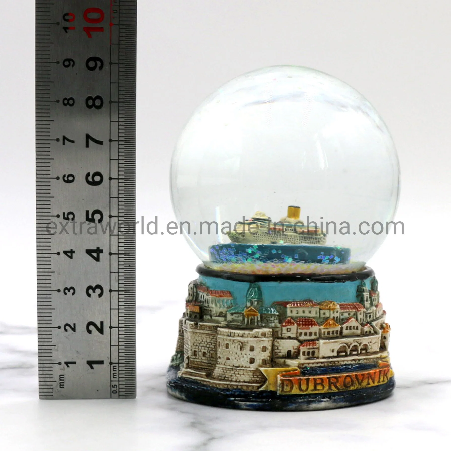 Comercio al por mayor Baratos Dubrovnik preciosa Coratia Polyresin personalizados Souvenir turístico Bola de Nieve