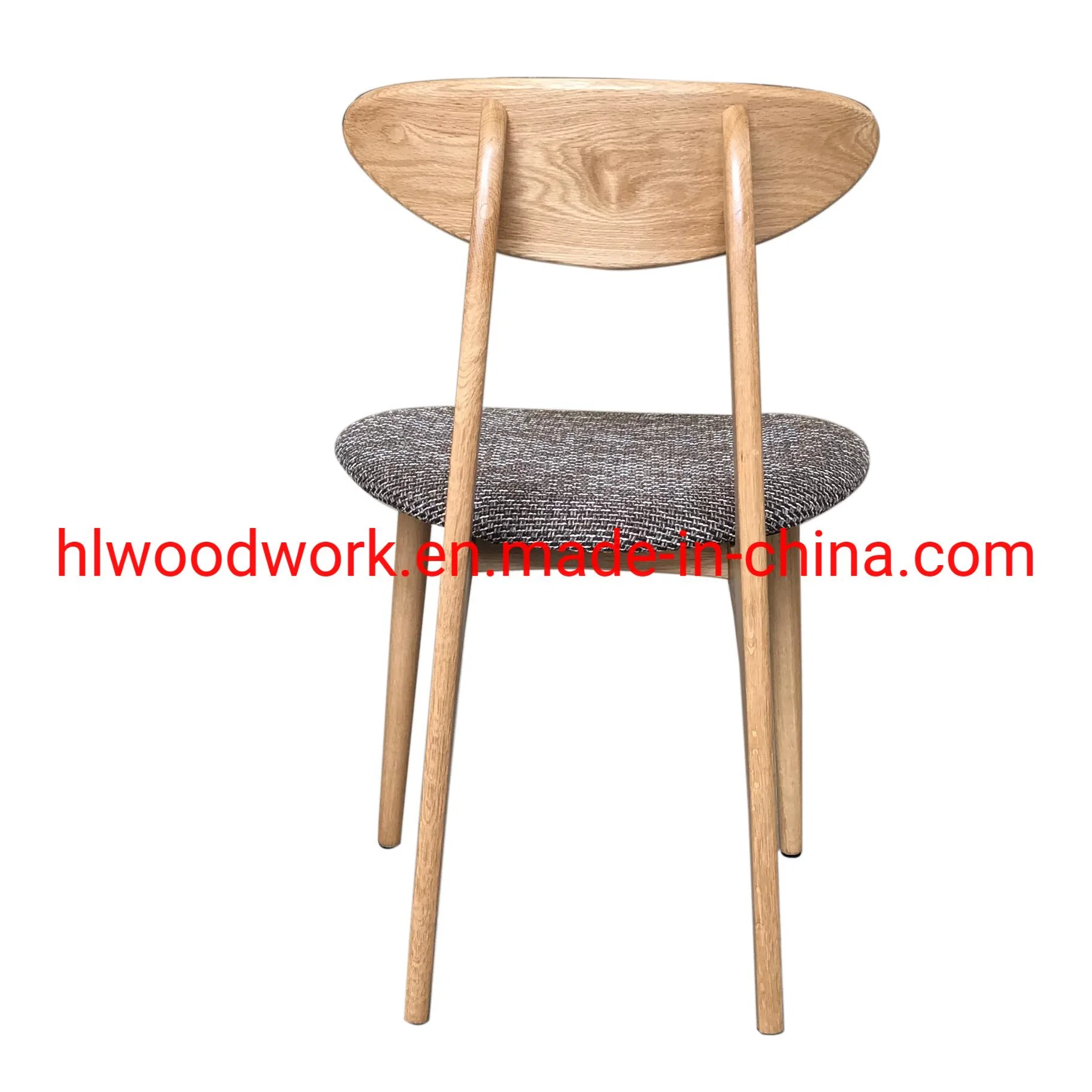 Dining Chair Oak Wood Frame Natural Color Fabric Cushion Brown Color B Style Wooden Chair Furniture Office Furniture