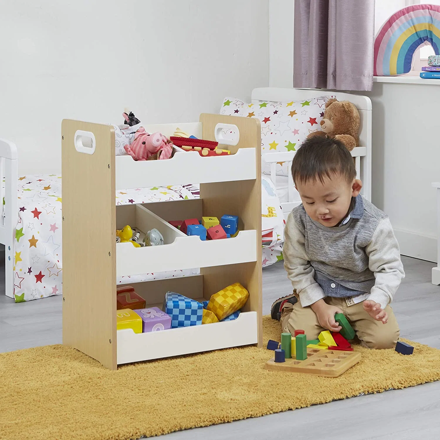 Children's Furniture Particleboard Three-Layer Storage Rack