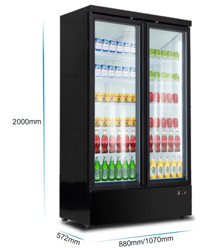 Wholesale Price Hot Sale 800L Commercial Glass Door Vertical Drink Display Freezer Beverage Refrigerator for Sale