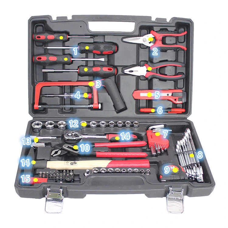 Household Hardware Plastic Tool Box with Hand Tool Set