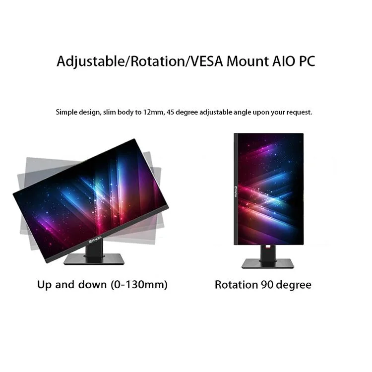 PC Factory Wholesale/Supplier I3/I5/I7 Adjustable 23.8 Inch Desktop Aio Computer