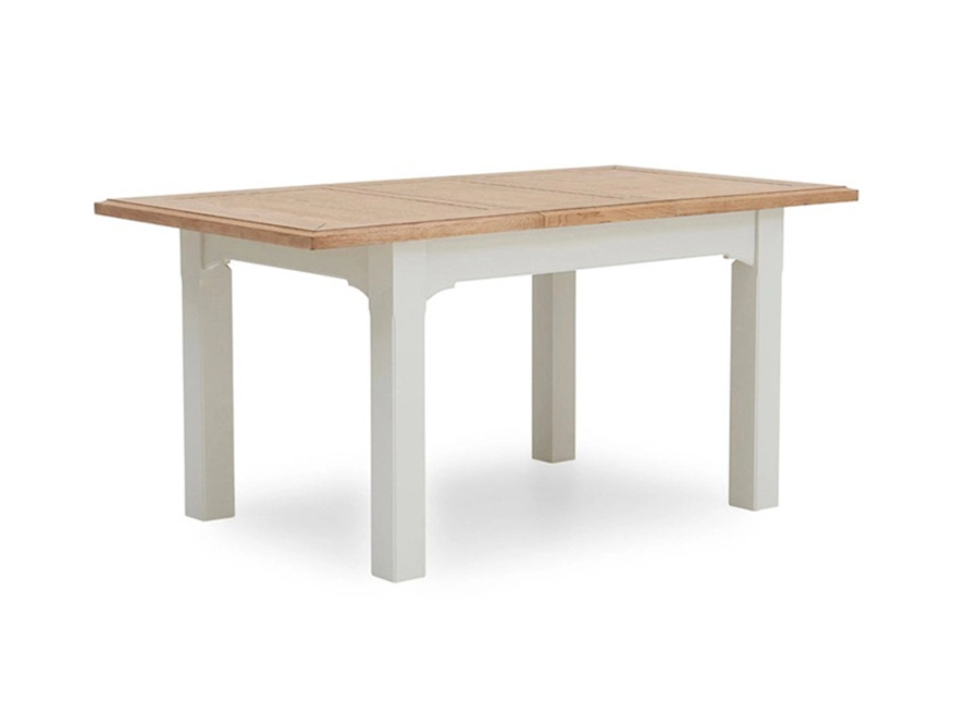 Wholesale/Supplier Nordic Home Furniture Small Solid Oak with White Grey Painting Extending Ding Table Ding Room Restaurant Nova Oak with MDF Veneer Extension Wooden Tab