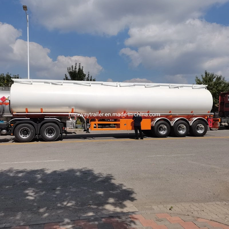 50m3 de 3 ejes de acero de cisterna de combustible Diesel remolque cisterna Petrolero de aluminio