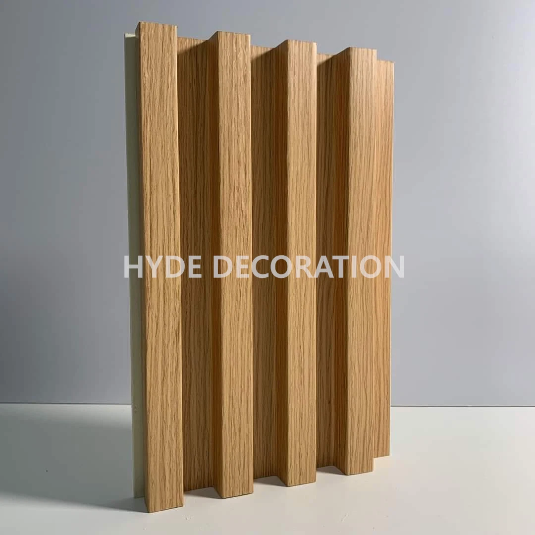Interior Decoration Pared WPC PVC Wall Panel Fluted Wood Ceiling for Background