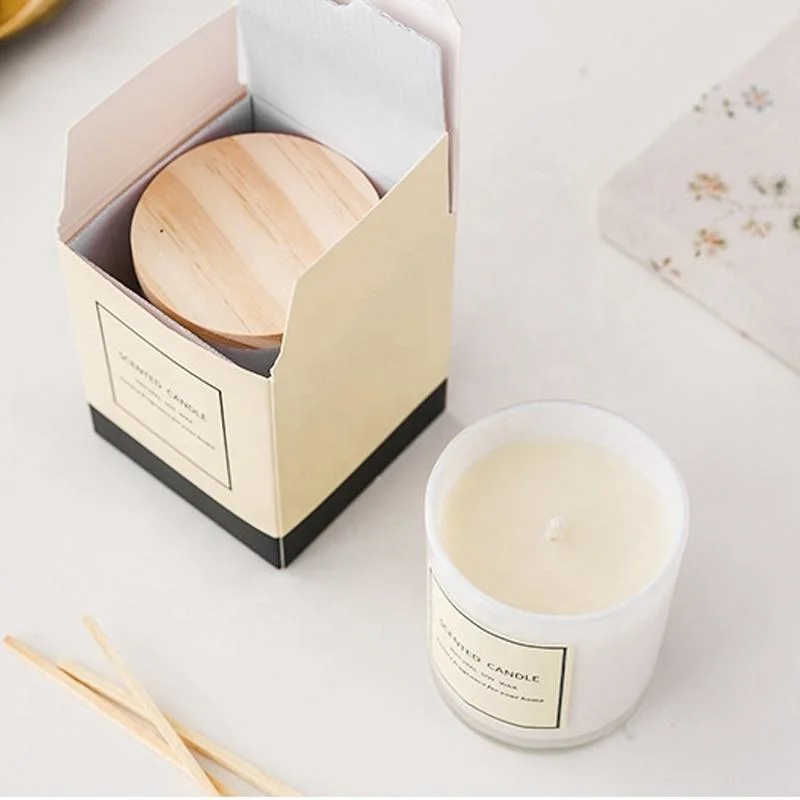 Huajing Private Label Customized Logo Classic Scented Matte White Candle Luxury Candle Jar with Box