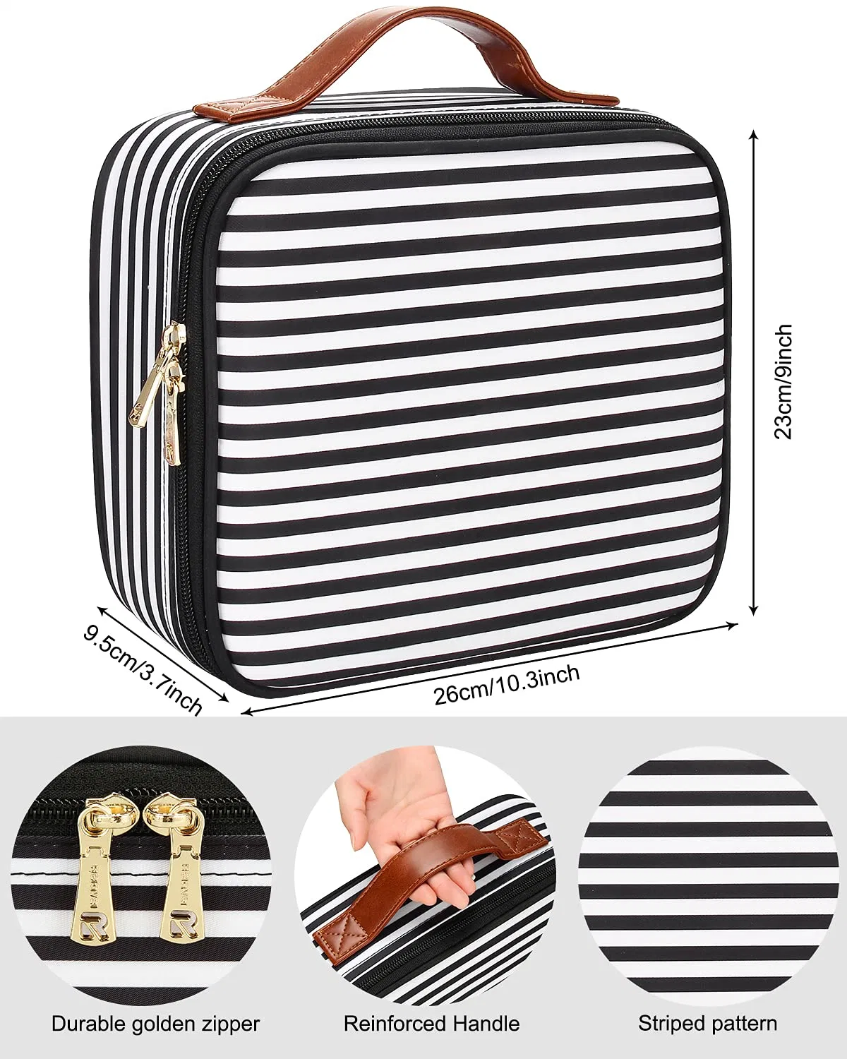 Travel Makeup Train Case Cosmetic Bag Organizer Portable Artist Storage Bag with Dividers