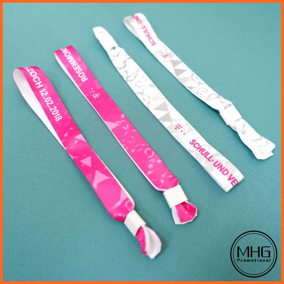 Polyester Sublimation Wristbands with Metal Pearl Closure Custom Wristband