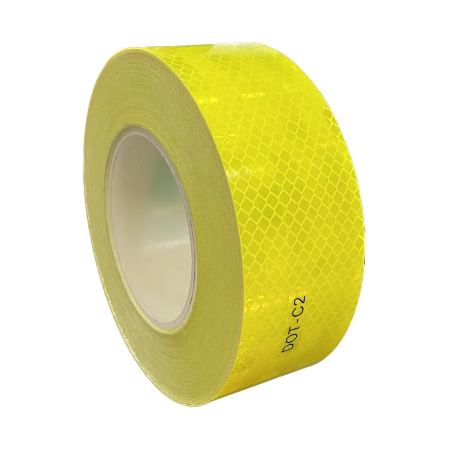 High-Vis Waterproof Outdoor Fluorescent Yellow DOT-C2 Truck Trailer Reflective Conspicuity Tape